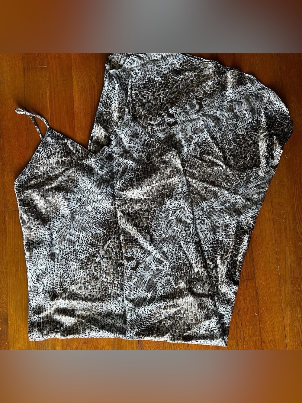 Women’s Grey Snake-Print slip dress